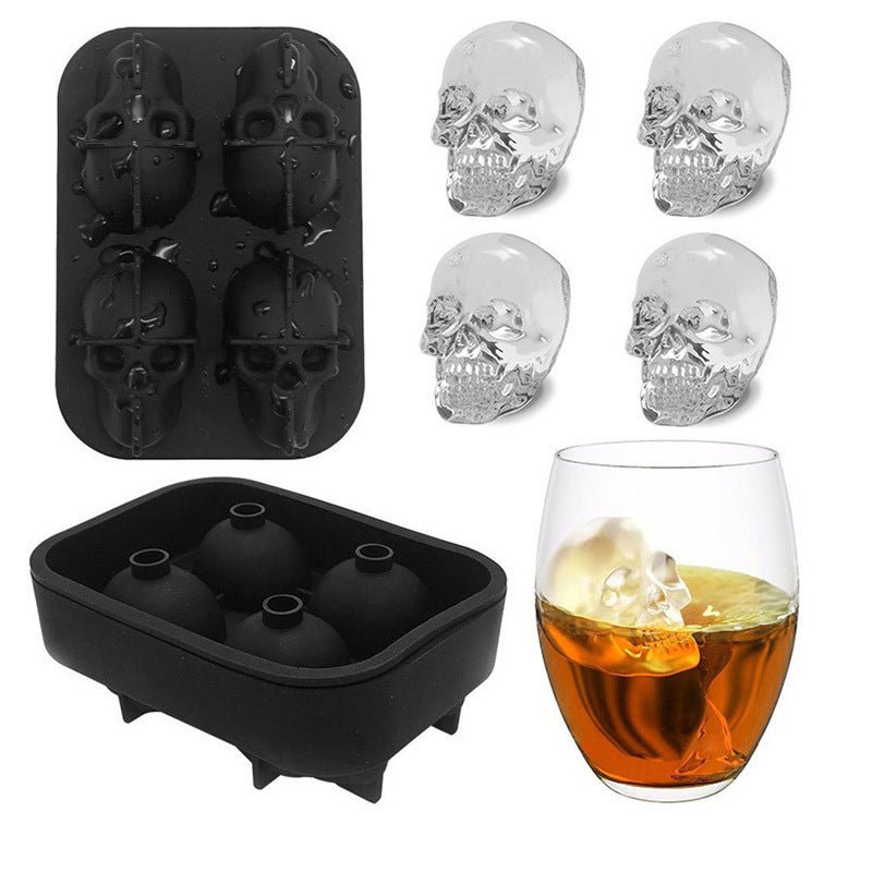 Creative Halloween 3D Silicone Skull Ice Cube Tray - silverfoxgoods